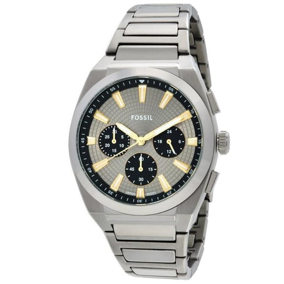 NWT Authentic Fossil Everett Chronograph Quartz Grey Dial Men's Watch - Picture 1 of 3